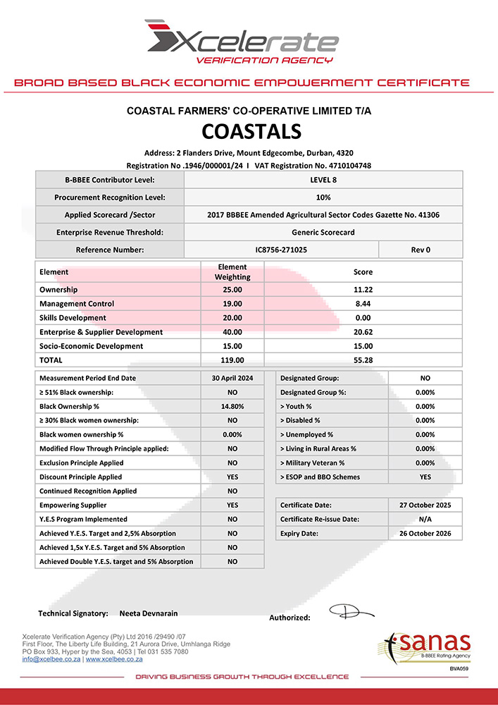 B-BBEE Certificate 2026